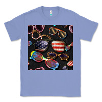 Colony Blue 4th of july glasses  seamless pattern Classic Tee - BundleAndBundleShop