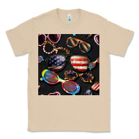 Mushroom 4th of july glasses  seamless pattern Classic Tee - BundleAndBundleShop