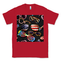 Red 4th of july glasses  seamless pattern Classic Tee - BundleAndBundleShop