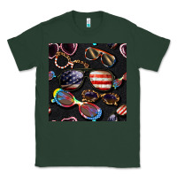 Sports Green 4th of july glasses  seamless pattern Classic Tee - BundleAndBundleShop