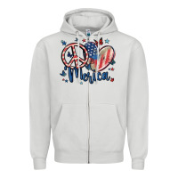 Peace Love 'merica Zipper Hoodie | Teevron