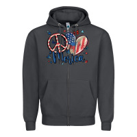 Smoke peace love 'merica Zipper Hoodie - MaliasSmallBusiness