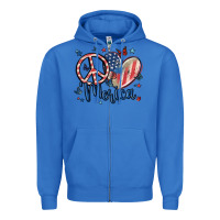 True Royal peace love 'merica Zipper Hoodie - MaliasSmallBusiness