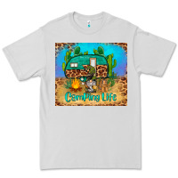 Dove Grey camping life tumbler Premium Tee - BarkalooDesign
