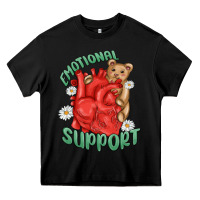 Black emotional support Heavy Core Tee - MaliasSmallBusiness