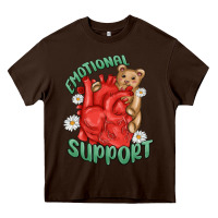 Chocolate Brown emotional support Heavy Core Tee - MaliasSmallBusiness
