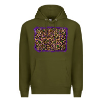 Army Green mardi gras leopard background Premium Hoodie - RanaPortraitStore