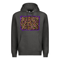 Charcoal Heather mardi gras leopard background Premium Hoodie - RanaPortraitStore