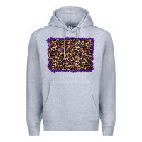 Heather Grey mardi gras leopard background Premium Hoodie - RanaPortraitStore