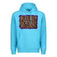 Ocean Blue mardi gras leopard background Premium Hoodie - RanaPortraitStore