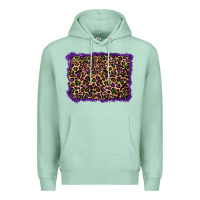 Seafoam mardi gras leopard background Premium Hoodie - RanaPortraitStore