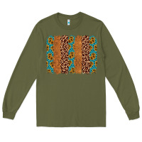 Army Green leopard gemstone brushstroke Long Sleeve Tee - AdoDesignShop