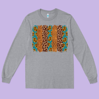 Leopard Gemstone Brushstroke Long Sleeve Tee Designed By Adodesignshop