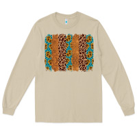 Mushroom leopard gemstone brushstroke Long Sleeve Tee - AdoDesignShop