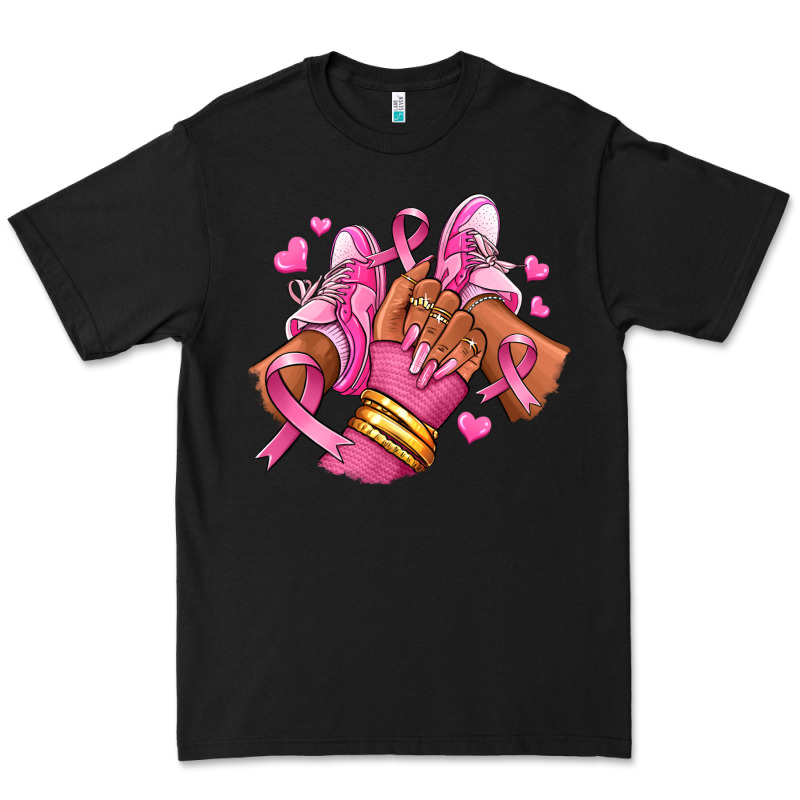 Breast Cancer Afro Girl Sneakers Premium Tee by RanaPortraitStore | Teevron
