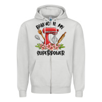 Dove Grey baking is my superpower malia Zipper Hoodie - MaliasSmallBusiness