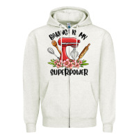Oatmeal Heather baking is my superpower malia Zipper Hoodie - MaliasSmallBusiness