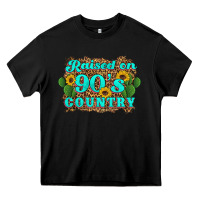 Black raised 90's country cactus sunflower's Heavy Core Tee - Artiststas