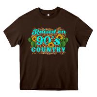 Chocolate Brown raised 90's country cactus sunflower's Heavy Core Tee - Artiststas