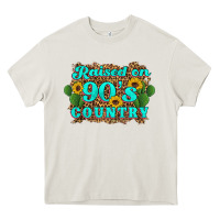 Cream raised 90's country cactus sunflower's Heavy Core Tee - Artiststas
