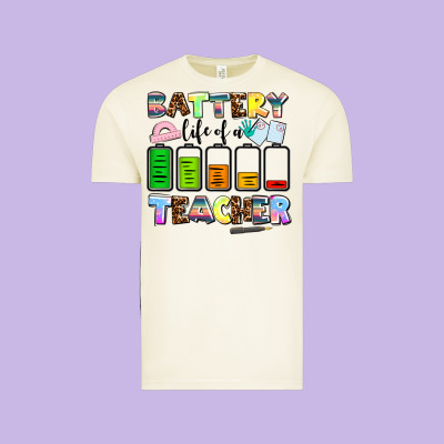 Battery Life Of A Teacher Vintage Tee Designed By Adodesignshop