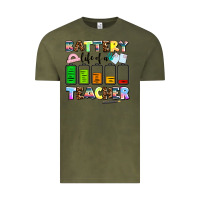 Vintage Olive battery life of a teacher Vintage Tee - AdoDesignShop