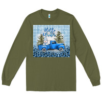 Army Green hello winter snowman truck Long Sleeve Tee - AdoDesignShop