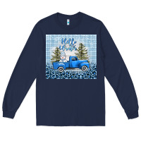 Navy hello winter snowman truck Long Sleeve Tee - AdoDesignShop