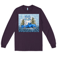 Plum hello winter snowman truck Long Sleeve Tee - AdoDesignShop
