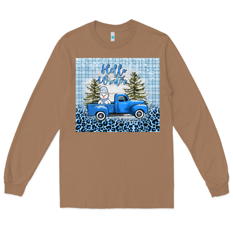 Hello Winter Snowman Truck Long Sleeve Tee by AdoDesignShop | Teevron