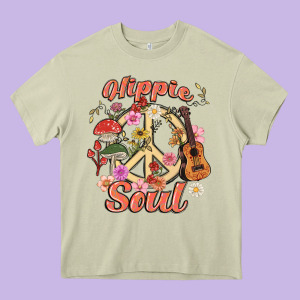 Hippie Soul Heavy Core Tee Designed By Maliassmallbusiness