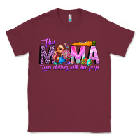 Burgundy This Mama is chilling with her Classic Tee - CowhideDigitalArt