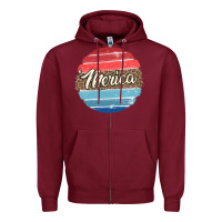 Burgundy leopard merica Zipper Hoodie - MaliasSmallBusiness