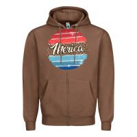 Chestnut leopard merica Zipper Hoodie - MaliasSmallBusiness