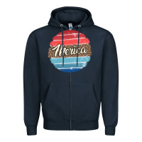 Navy leopard merica Zipper Hoodie - MaliasSmallBusiness