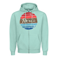 Seafoam leopard merica Zipper Hoodie - MaliasSmallBusiness
