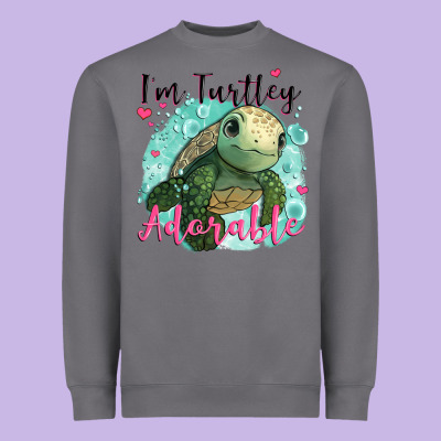 I'm Turtley Adorable Heavyweight Sweatshirt Designed By Jahusdesignshop
