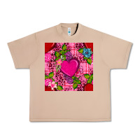 Burro valentines day flower heart with leopard seamless pattern Urban Heavy Tee - BundleAndBundleShop