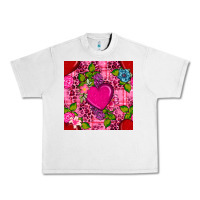 Lunar Rock valentines day flower heart with leopard seamless pattern Urban Heavy Tee - BundleAndBundleShop