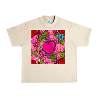 Sandshell valentines day flower heart with leopard seamless pattern Urban Heavy Tee - BundleAndBundleShop