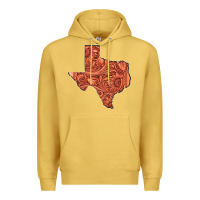 Antique Gold Texas Map Western Tooled Leather Pattern Premium Hoodie - Bettercallsaul