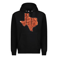 Black Texas Map Western Tooled Leather Pattern Premium Hoodie - Bettercallsaul
