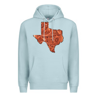 Blue Mist Texas Map Western Tooled Leather Pattern Premium Hoodie - Bettercallsaul