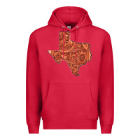 Cardinal Texas Map Western Tooled Leather Pattern Premium Hoodie - Bettercallsaul