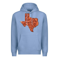 Colony Blue Texas Map Western Tooled Leather Pattern Premium Hoodie - Bettercallsaul
