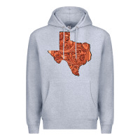 Heather Grey Texas Map Western Tooled Leather Pattern Premium Hoodie - Bettercallsaul