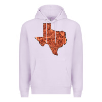 Lilac Texas Map Western Tooled Leather Pattern Premium Hoodie - Bettercallsaul
