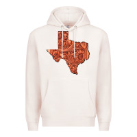 Pale Pink Texas Map Western Tooled Leather Pattern Premium Hoodie - Bettercallsaul