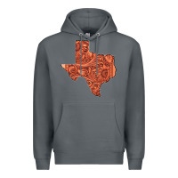 Rock Texas Map Western Tooled Leather Pattern Premium Hoodie - Bettercallsaul