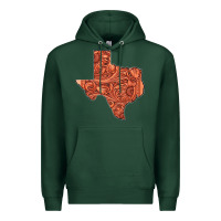 Sports Green Texas Map Western Tooled Leather Pattern Premium Hoodie - Bettercallsaul